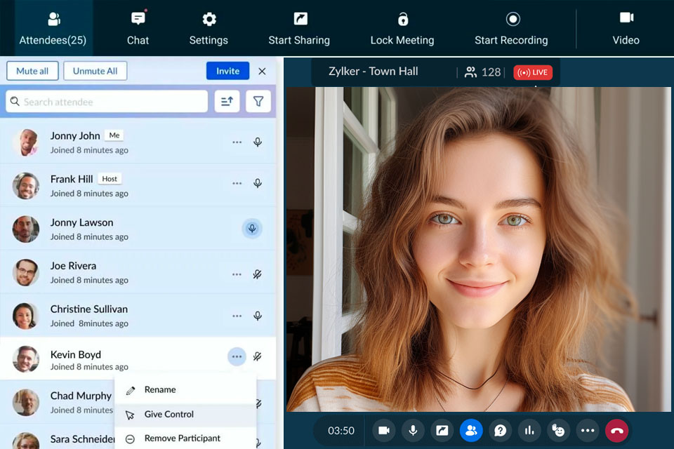 zoho meeting video interviewing software