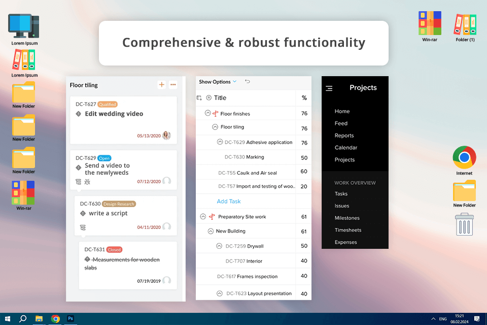zoho projects project management software for video production interface
