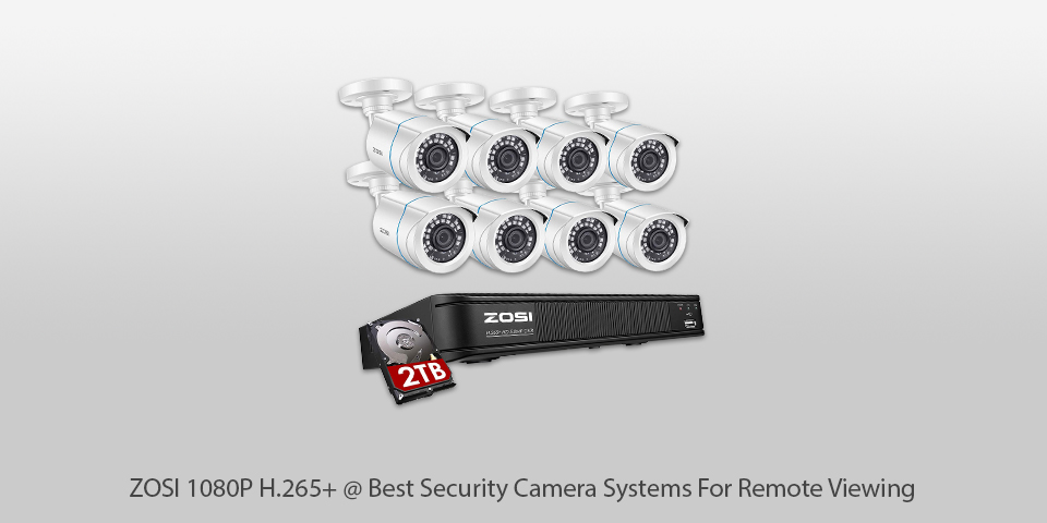 zosi 1080p h.265+ security camera system for remote viewing