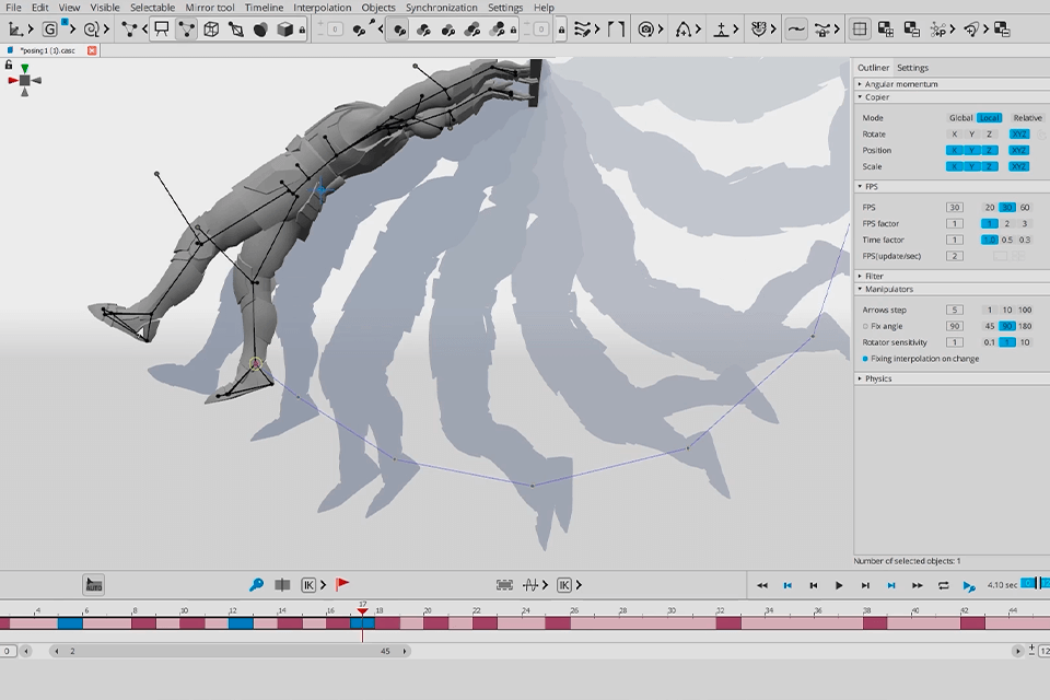 cascadeur review trajectory display