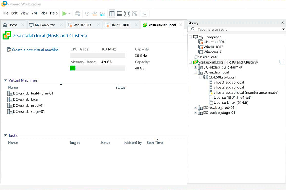 vmware workstation pro download interface